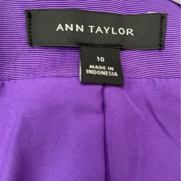 Ann Taylor Purple Tweed Cropped Jacket - Size 10 - Picture 5 of 6